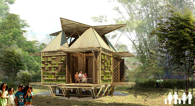 Construcciones de bambú resistentes a desastres naturales