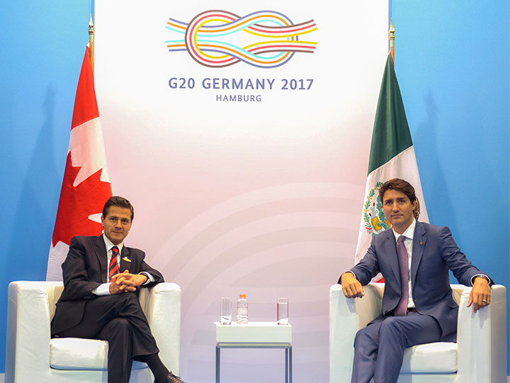 Confían Peña Nieto y Trudeau en lograr buen acuerdo en TLCAN
