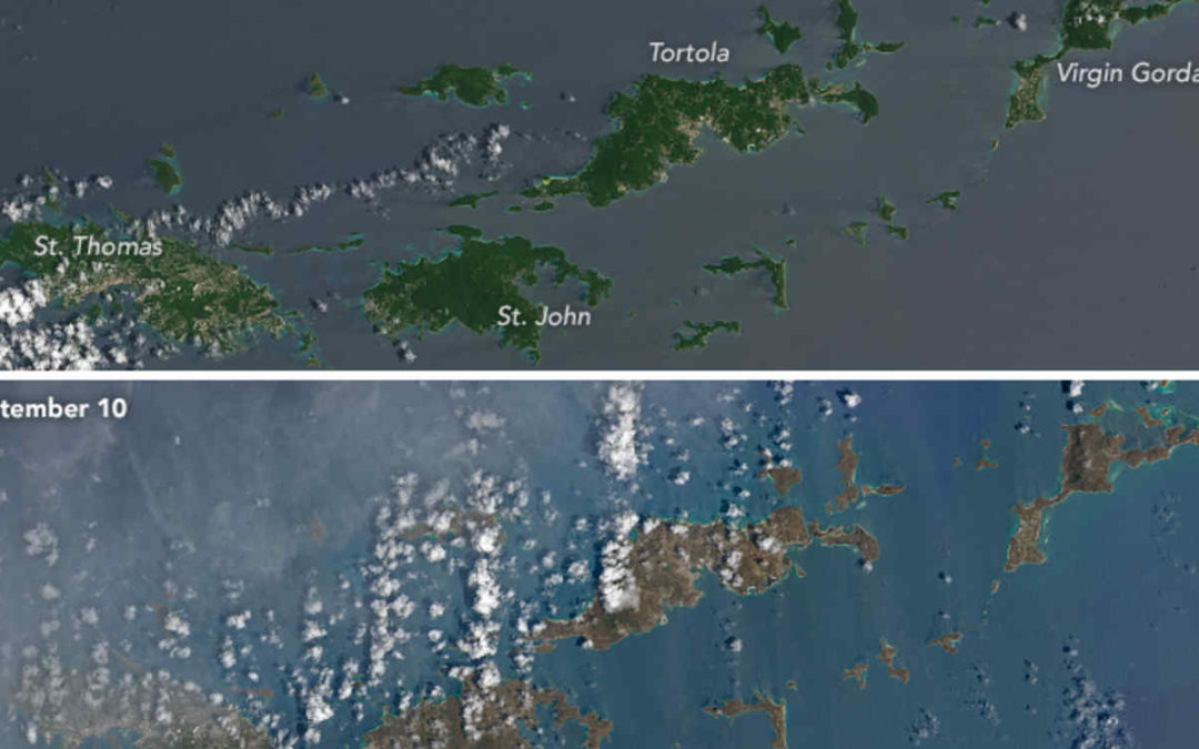 Fotos desde el espacio muestran devastación en el Caribe