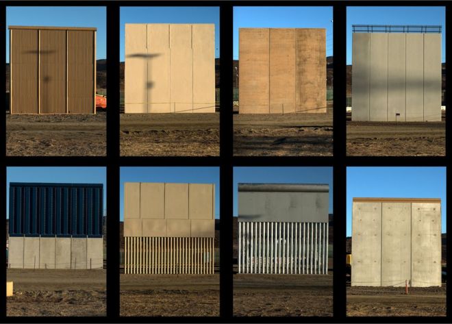 Estos son los 8 prototipos del muro que Trump quiere construir en la frontera (y cómo se ven desde el lado mexicano
