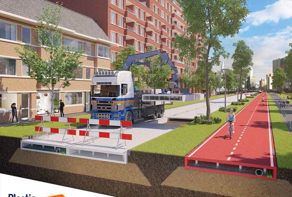 Las futuras carreteras holandesas hechas de plástico reciclado serán como Legos