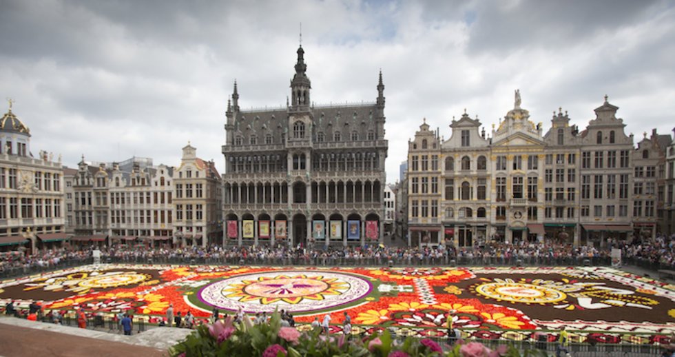 Bruselas dedica tapete floral en su plaza central a México