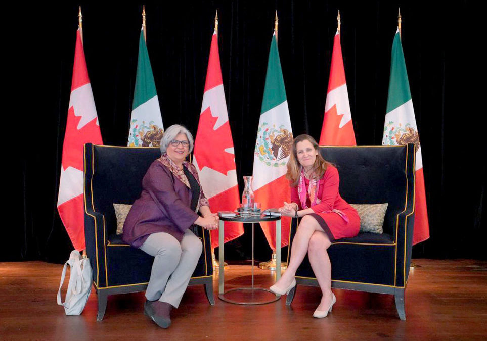 Graciela Márquez – Chystia Freeland. Reunión México – Canadá: Un acierto