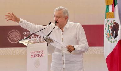 En Pótam, pueblo de Sonora, el presidente Andrés Manuel López Obrador anuncia construcción de plan de justicia para la Nación Yaqui