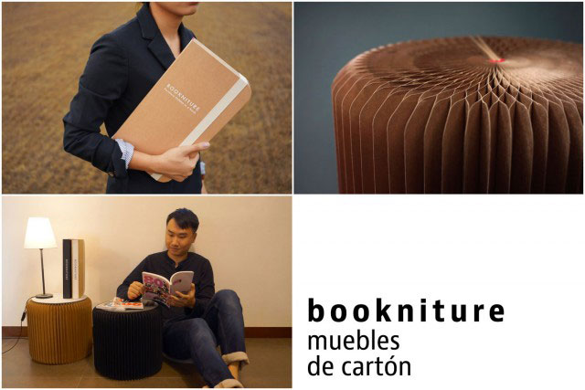 Ideas de decoración: muebles de cartón que se guardan como un libro para no ocupar espacio