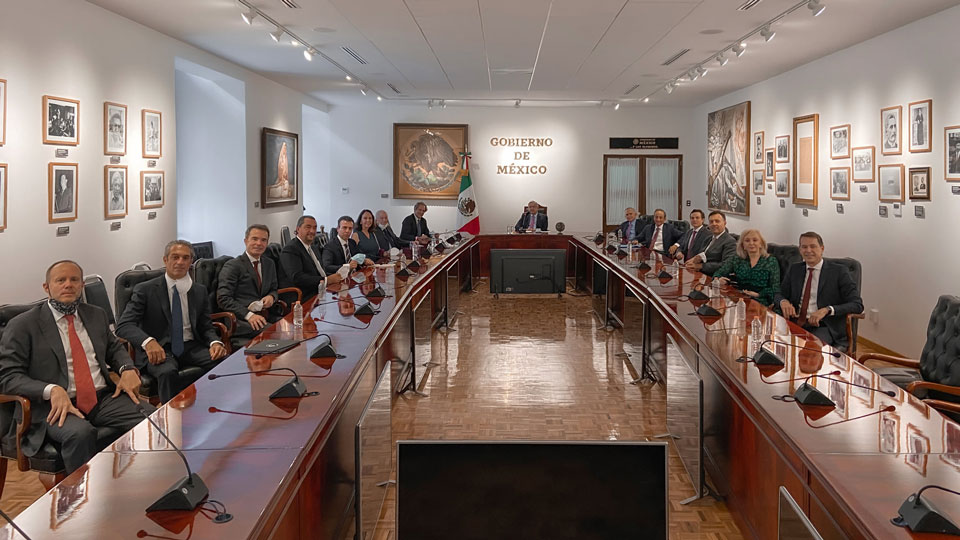 Se reúne el presidente Andrés Manuel López Obrador con empresarios en palacio nacional.