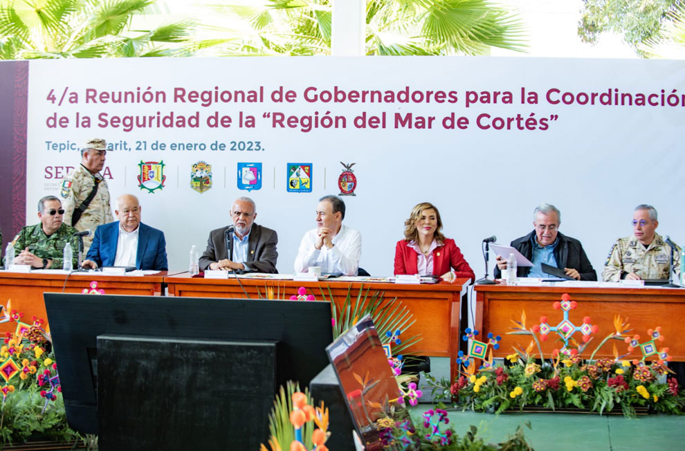 Acuerdan trabajo conjunto en materia de seguridad Gobernadora y  gobernadores de la Region del Mar de Cortés