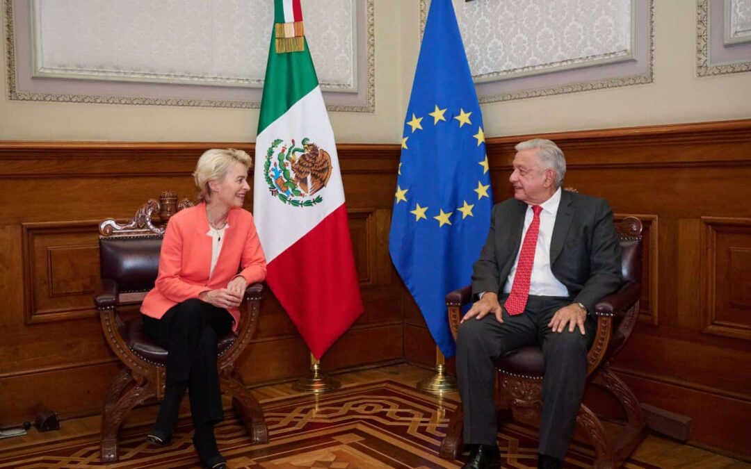 El Presidente Andrés Manuel López Obrador y el Gobernador de Sonora Alfonso Durazo Montaño, presentan el Plan Sonora a Ursula Gertrud von der Leyen, presidenta de la Comisión Europea.