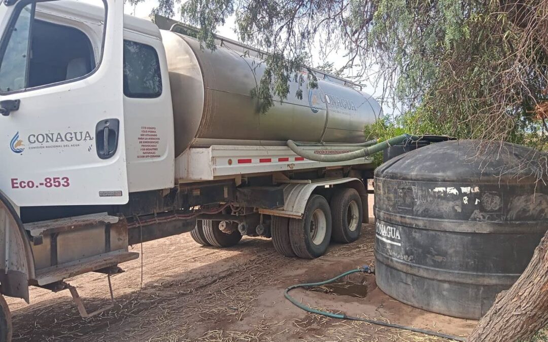 Conagua suministra más de 3.4 millones de litros de agua en comunidades Yaquis, y 270 mil litros de agua en Álamos, Sonora