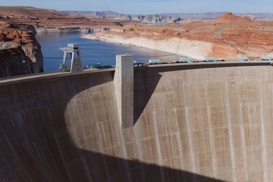 arid landscape with modern water infrastructure