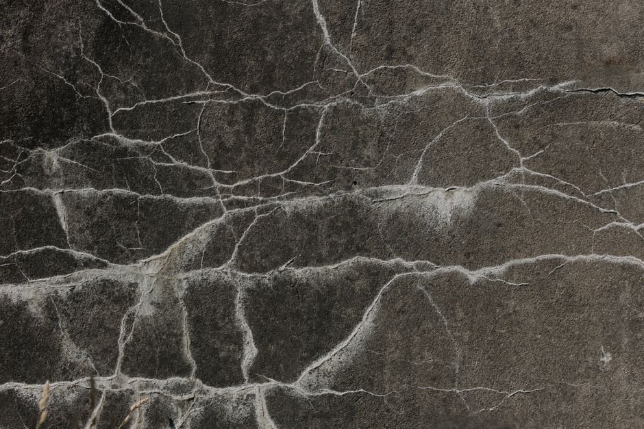 Close up of self-healing concrete material with micro cracks