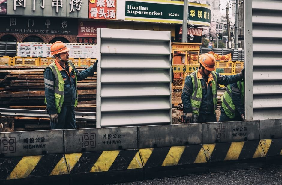 construction workers on highway project