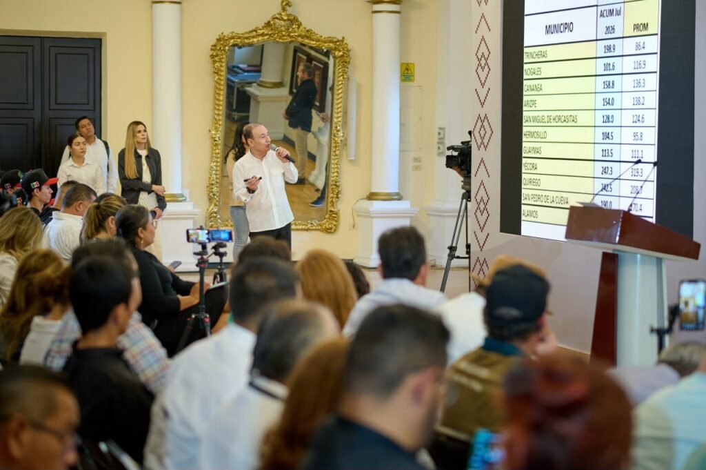 El gobernador Alfonso Durazo durante el anuncio de inversión para Navojoa, Sonora