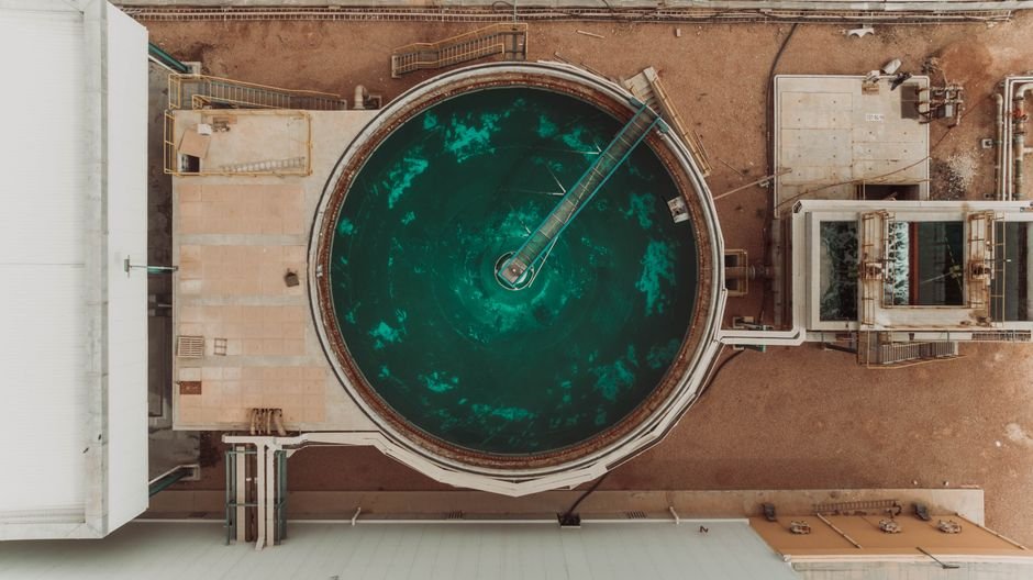 industrial water treatment infrastructure at mining facility