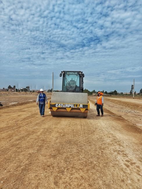 modern industrial park construction site with heavy machinery in northern Mexico
