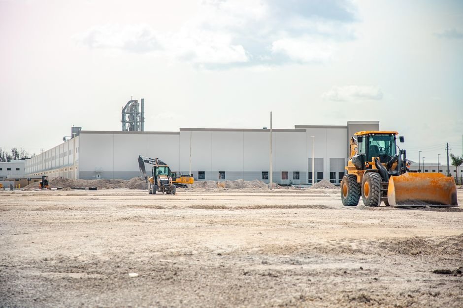 modern industrial park warehouse construction site in Mexico