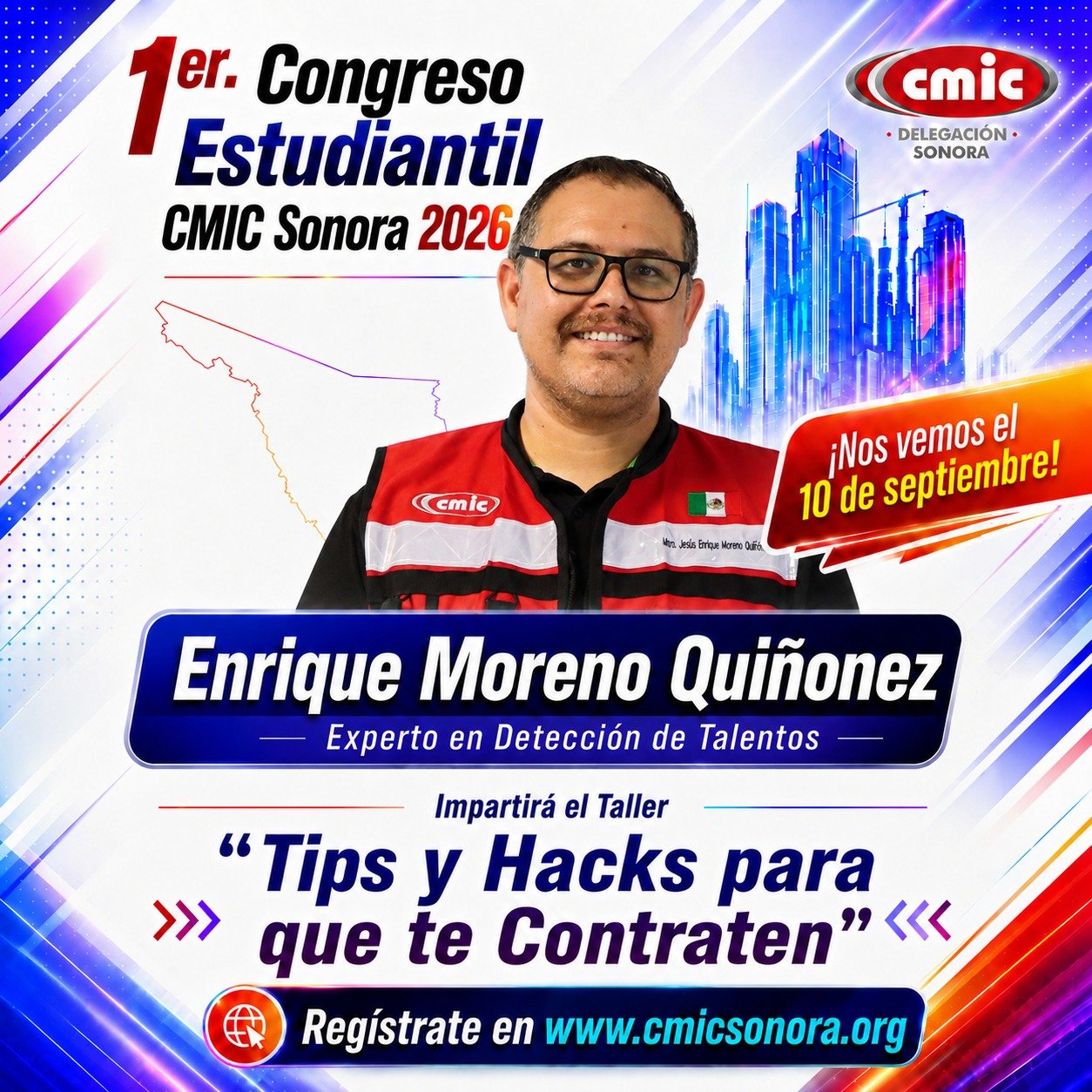 Gráfica del congreso con Enrique Moreno Quiñonez, experto en detección de talentos