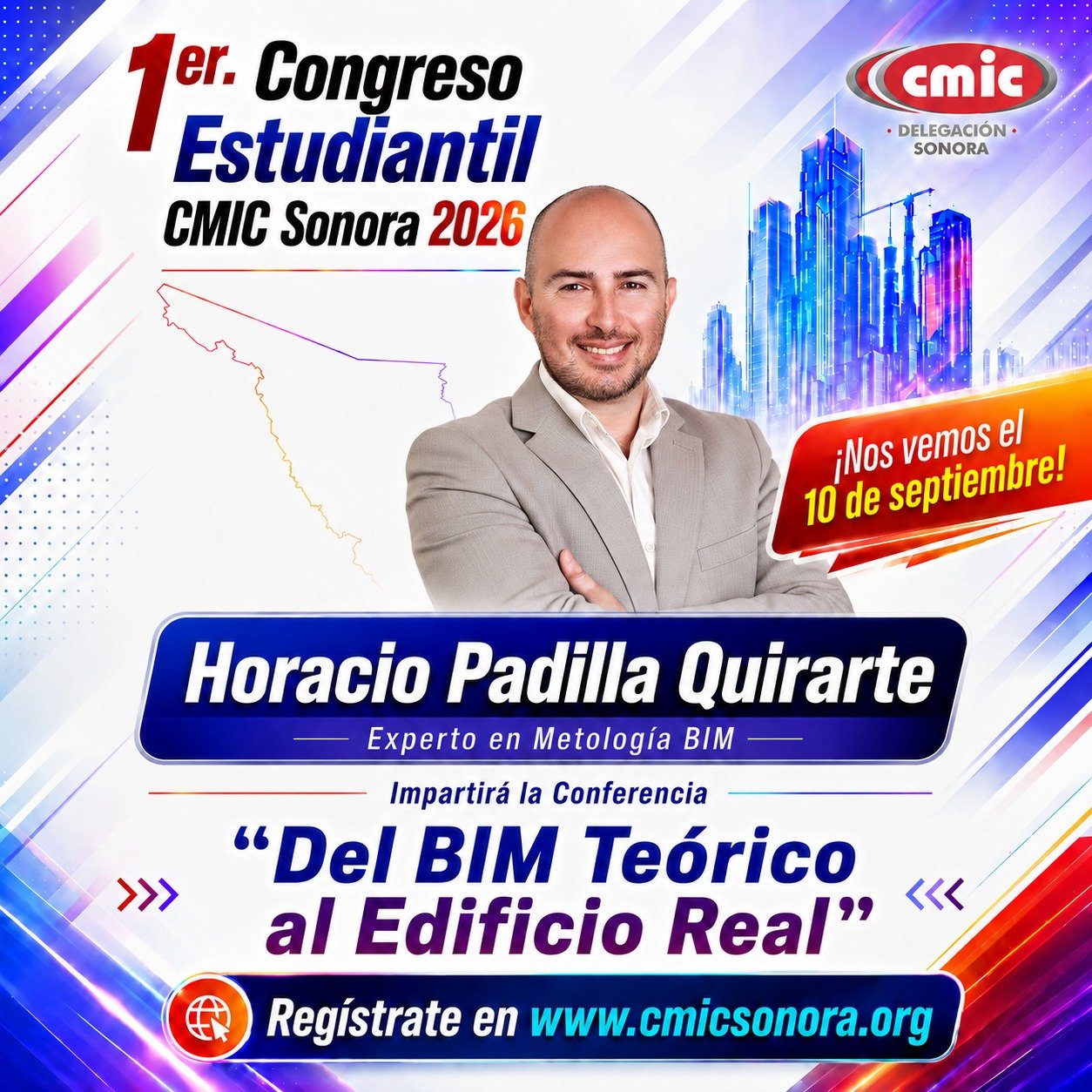 Gráfica del congreso con Horacio Padilla Quirarte, experto en metodología BIM