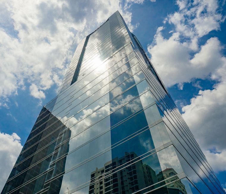 modern commercial tower facade in northern mexico with structural fire safety features
