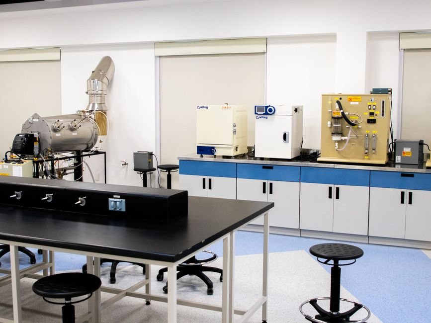 modern scientific laboratory interior architecture construction in desert climate