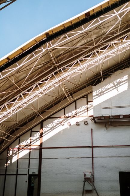 modern steel framed industrial warehouse construction