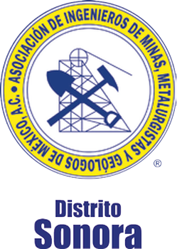 Logotipo de la Asociación de Ingenieros de Minas, Metalurgistas y Geólogos de México, A.C., Distrito Sonora.