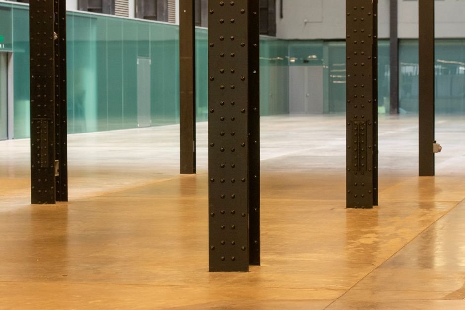 modern industrial warehouse construction site with steel structure and concrete floor
